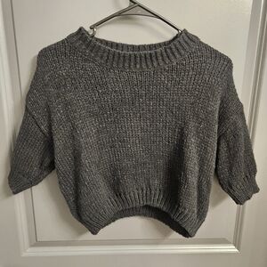 Womens Cropped Black Sweater
